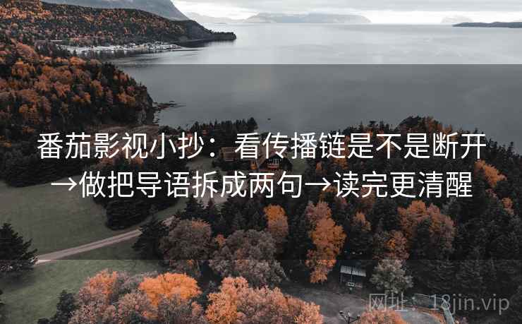 番茄影视小抄：看传播链是不是断开→做把导语拆成两句→读完更清醒