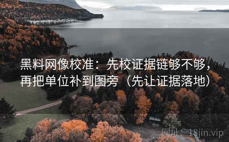黑料网像校准:先校证据链够不够,再把单位补到图旁(先让证据落地) 黑料网像校准:先校证据链够不够,再把单位补到图旁(先让证据落地)